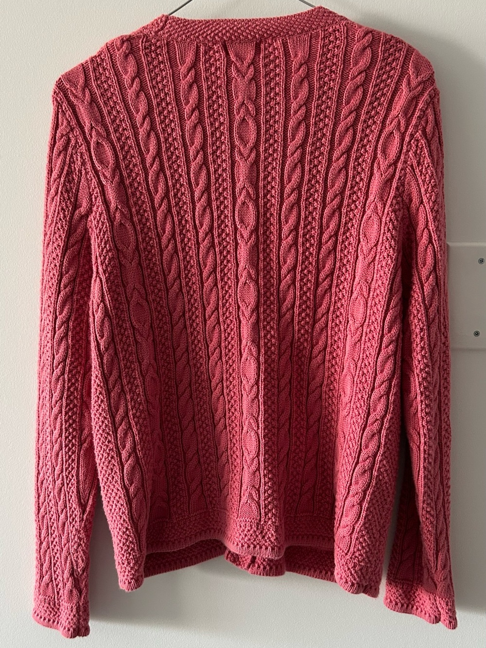 L.L. Bean Cable Knit Cardigan Sweater in Rose - Picture 4 of 4